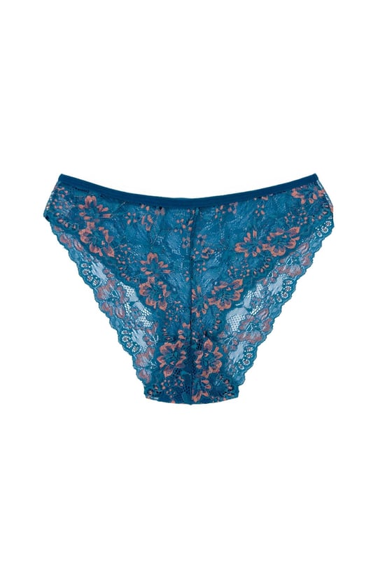 HNX UNDERWEAR Çift Renk Dantelli Kadın Külot (Petrol)