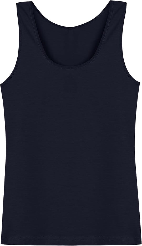 HNX UNDERWEAR Pamuklu Kalın Askılı Kadın Atlet (Lacivert, XL)