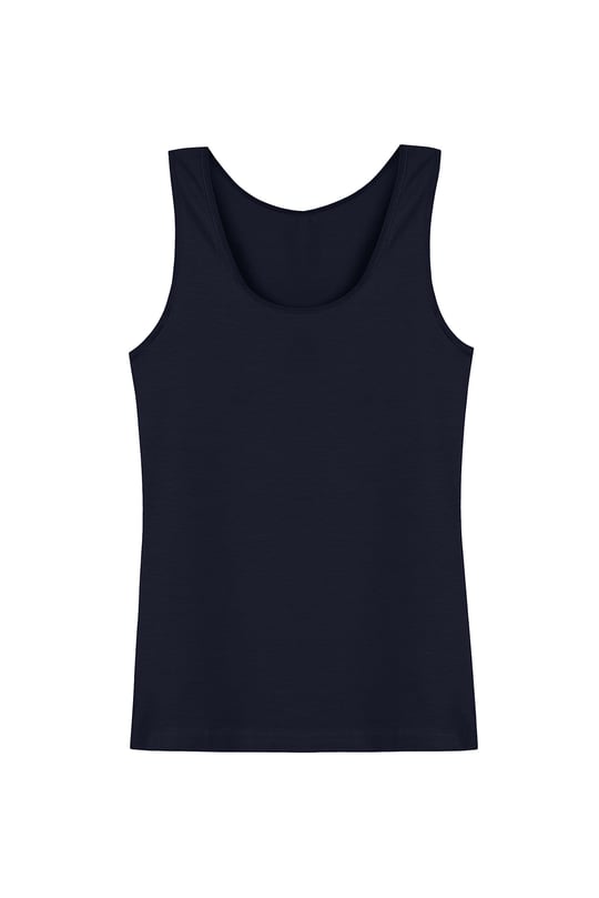 HNX UNDERWEAR Pamuklu Kalın Askılı Kadın Atlet (Lacivert, XL)