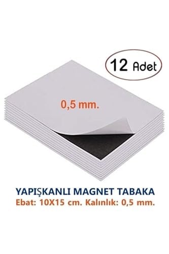 Hobialem 12 Adet - Arkası Yapışkanlı Fotoğraf Magneti, 10X15 Cm, Levha Foto Magnet