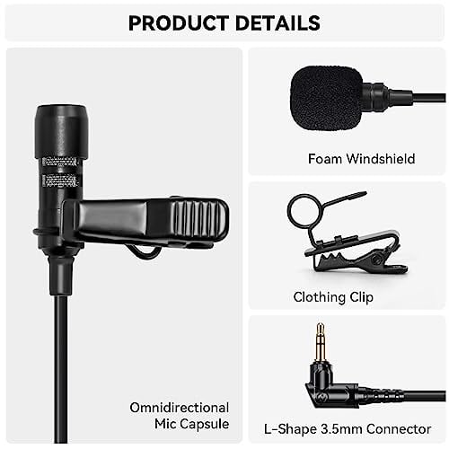 HollyView Hollyland mikrofon kravat harici kablolu 3,5 mm çok yönlü kablosuz mikrofon sistemi için Lark Max (2 paket)