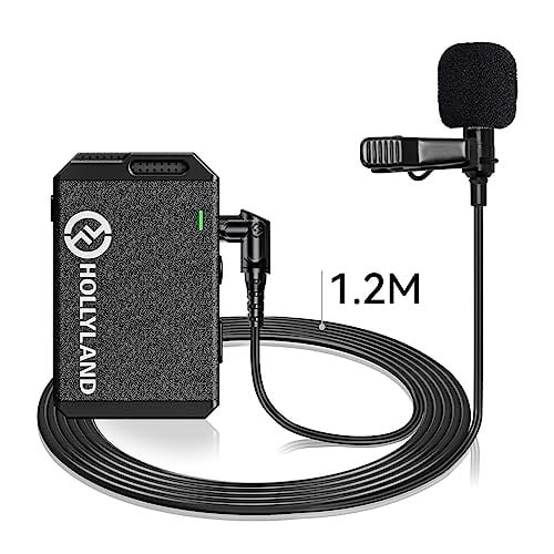 HollyView Hollyland mikrofon kravat harici kablolu 3,5 mm çok yönlü kablosuz mikrofon sistemi için Lark Max (2 paket)
