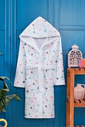 HOME Çapa Desen Dijital Baskılı Genç Çocuk Bornozu