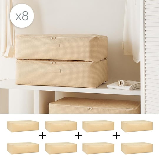 Home Wave 8li Mega Boy Bej Pötikare Baza Altı Hurç Set 74 X 46 X 22 Cm