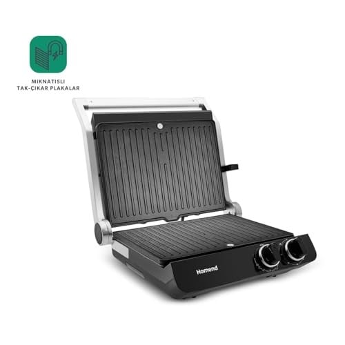 Homend Grilliant 1342H 3 in 1 Inox Gövde Çift Taraflı XL Döküm Plaka Tost ve Izgara Makinesi