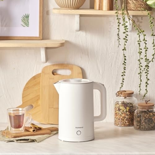 Homend Heatrow Cooltouch 1618H Paslanmaz Çelik El Yakmaz Gövdeli Su Isıtıcısı Beyaz