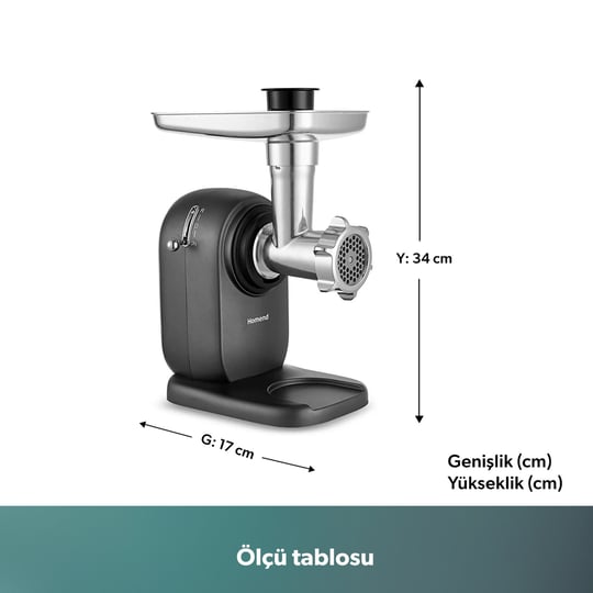 Homend Meatbox 3101H Paslanmaz Çelik Kıyma Makinesi