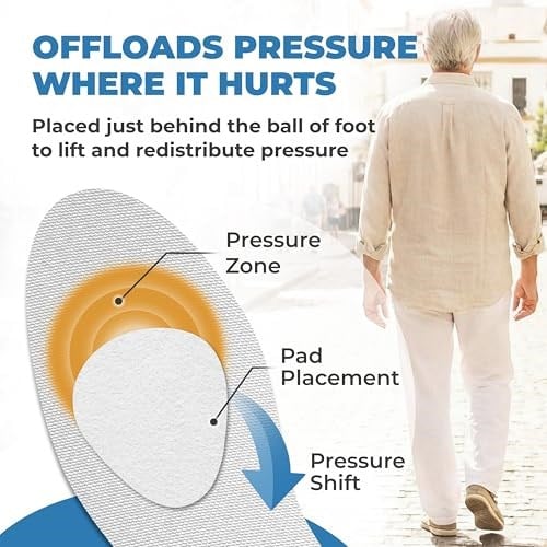 Homergy Metatarsal Pedler - Kadınlar ve Erkekler için Ayak Pedleri - Ağrı Giderme için Ayak Pedleri - Metatarsalji için Ön Ayak Pedleri, Mortons Nöroma - 1/4 inç Kalınlık - 12 Adet