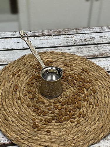 Hometarz Paslanmaz Çelik Desenli Döküm Cezve 50 ml Gümüş