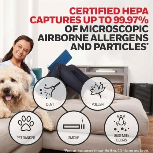 Honeywell HEPA Hava Temizleyici Filtre R, HPA 100/200/300 ve 5000 Serisi için 1li Paket - Havadaki Alerjen Hava Filtresi Orman Yangını/Duman, Polen, Hayvan Kepeği ve Tozu Hedefler