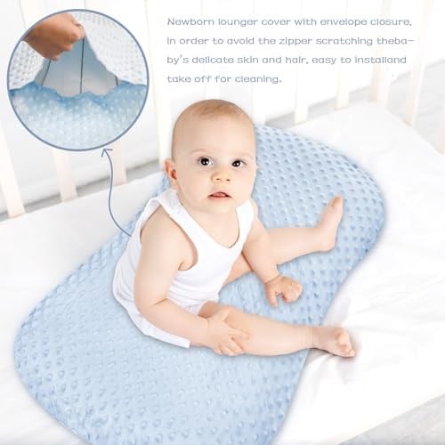 Hooyax Minky Bebek Şezlong Kılıfı 2li Paket Birinci Sınıf Yenidoğan Şezlong Kılıfları, Bebek Yuvası Şezlongları için Organik Çıkarılabilir Bebek Kılıfları, Erkek Kızlar için Ultra Yumuşak Rahat Kesim