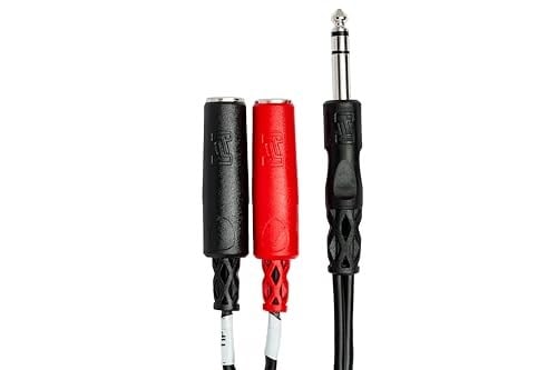 Hosa 1/4 inç TRS (M) - Dual 1/4 inç TSF (F) Stereo Breakout Kablo (YPP-117)