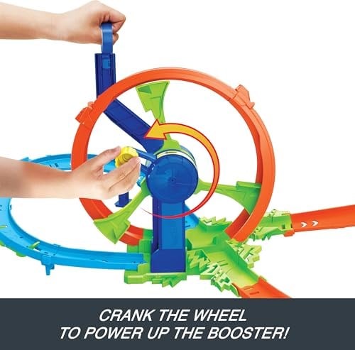 Hot Wheels Hızlı Fırlatma ve Döngü Parkuru Oyun Seti Hot Wheels Hızlı Fırlatma ve Döngü Parkuru Oyun Seti ve 1:64 ölçekli metal oyuncak araba, çarpışma temalı pist seti JBX65