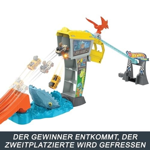 Hot Wheels Racerverse Jurassic Pist Seti Hot Wheels Racerverse Jurassic Pist Seti ve 2 oyuncak metal araç HTP12