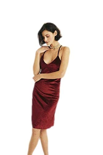 House of Silk Kadife Saran Slip Elbise Ateş Kırmızı XS
