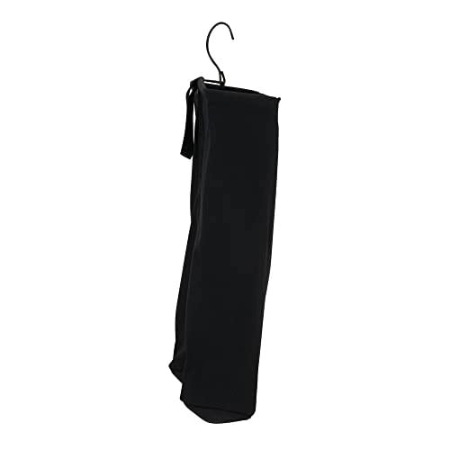Household Essentials Hanging Cotton Canvas Laundry Hamper Bag, Black