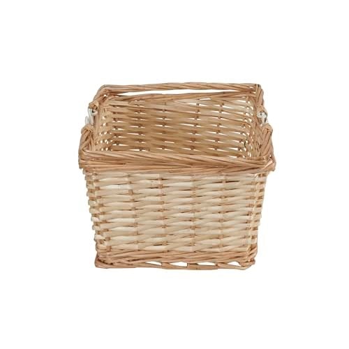 Household Essentials ML-2202 Kulplu Üstü Açık Pazar Sepeti, Kahverengi