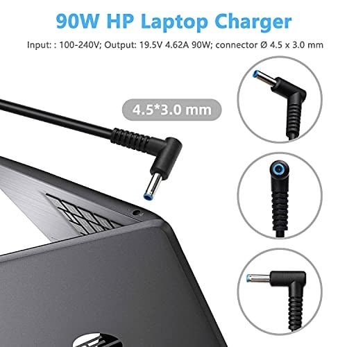 HP 250 255 G2 G3 G4 G5 Dizüstü Bilgisayar Adaptörü, HP Pavilion X360 15 17, HP ProBook G3 G4 G5 G6 G7 Serisi 430 440 450 55 47 0 640 645 655 Konnektör: 4,5 mm x 3,0 mm