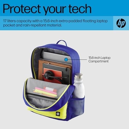 HP Üniseks Campus sırt çantası, dizüstü bilgisayar sırt çantası, 15,6 inç dizüstü bilgisayar bölmesi