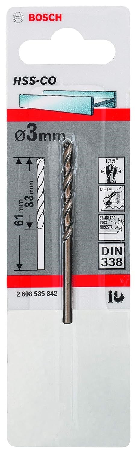 HSS-Co Metal Matkap Ucu 3 * 61 mm 1li Paket - Bedenler: 1,5 mm, 2 mm, 3 mm, 4,5 mm, Ø 6,5 mm, 7 mm, 8,5 mm, 9 mm...