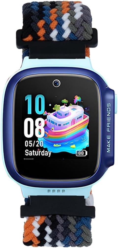 Huawei Watch GT5 41mm ile Uyumlu Çocuklara Özel Örgü Kordon, 18mm, Lila