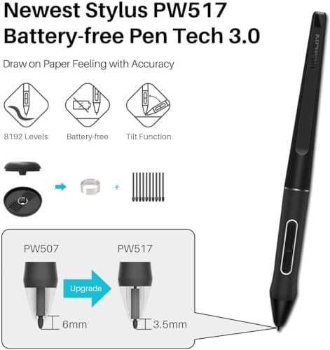 Huion Kamvas 13 IPS Panel Full HD LCD Grafik Tablet 36.65cm x 21.74cm, 8192 Kademe Basınç Hassasiyetli, 120% sRGB, 5080LPI Çözünürlük (HUGS1331)