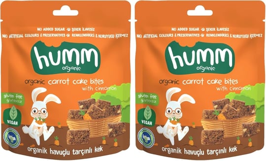Humm Organic Glutensiz Vegan Havuçlu ve Tarçınlı Kek 2li paket
