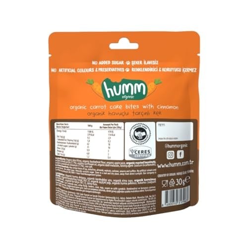 Humm Organic Glutensiz Vegan Havuçlu ve Tarçınlı Kek 2li paket