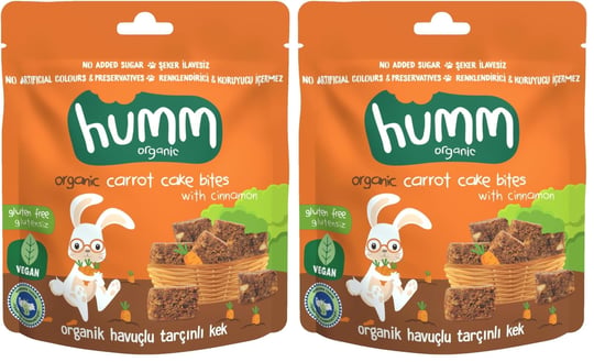 Humm Organic Glutensiz Vegan Havuçlu ve Tarçınlı Kek 2li paket