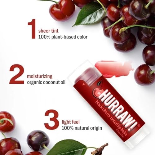 Hurraw Black Cherry Tinted Lip Balm Dudak Balmı Vişne 4.8g