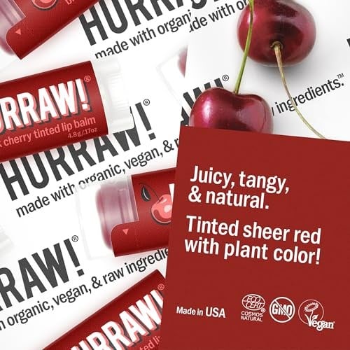 Hurraw Black Cherry Tinted Lip Balm Dudak Balmı Vişne 4.8g