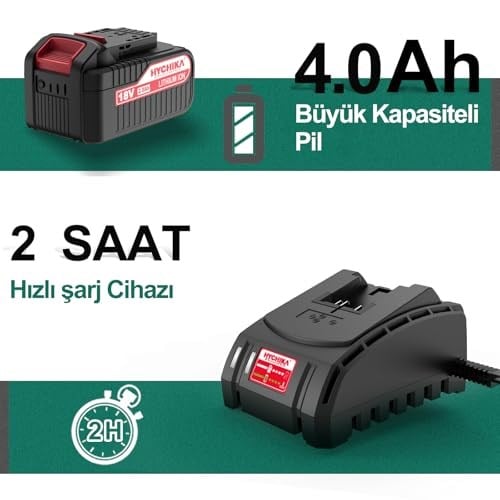 HYCHIKA akülü açılı taşlama makinesi 18 V, disk çapı 115 mm, rölanti devri: 8500 dev/dak, kesme diski akülü açılı taşlama makinesi, kesme ve taşlama için, kilitleme şalteri