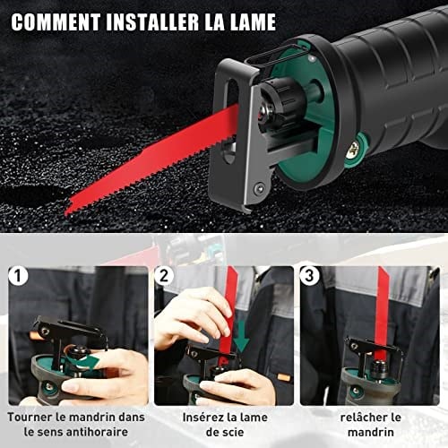 HYCHIKA BETTER TOOLS FOR BETTER LIFE Akülü Saber Testere, 18V Pil Pistonlu Testere, Akülü Elektrikli Testere, Ayarlanabilir Hızlar 0-2800RPM, 4 × Testere Bıçakları, 2Ah ile, 2 × Piller, Ahşap ve Metal