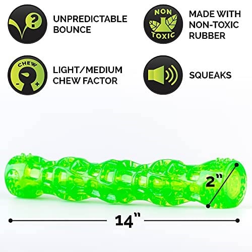 Hyper Pet Dura-Squeaks Stick Large – Dayanıklı & Sesli Köpek Oyuncağı – Suda Yüzen & Zıplayan Getir-Oyna Çubuğu