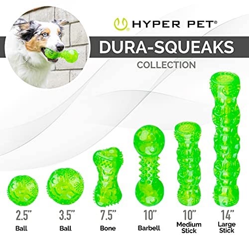 Hyper Pet Dura-Squeaks Stick Large – Dayanıklı & Sesli Köpek Oyuncağı – Suda Yüzen & Zıplayan Getir-Oyna Çubuğu