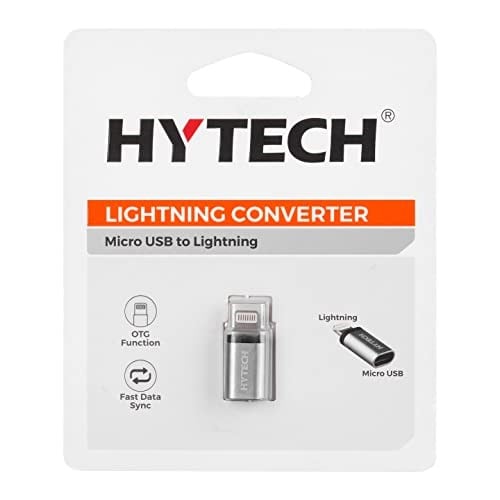 Hytech HY-XO25 Gümüş Metal Gövde MicroUSB 5pin F to Lightning M Çevirici