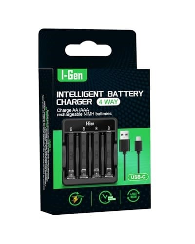 I-Gen G427 4lü Pil Şarj Aleti + 4 Adet AA 2700 mAh Kalem Pilli Set 1.2V Ni-MH