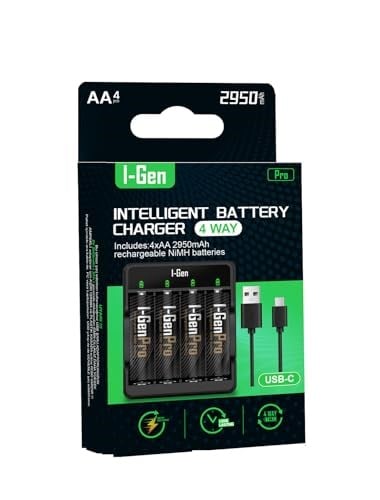 I-Gen G429 4lü Pil Şarj Aleti + 4 Adet AA Pro 2950 mAh Şarjlı Kalem Pilli Set
