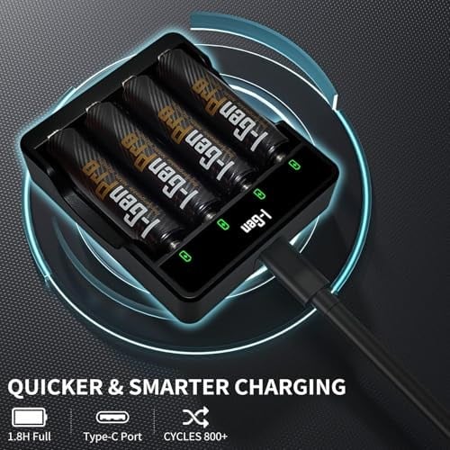 I-Gen G429 4lü Pil Şarj Aleti + 4 Adet AA Pro 2950 mAh Şarjlı Kalem Pilli Set