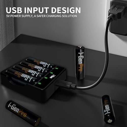 I-Gen G429 4lü Pil Şarj Aleti + 4 Adet AA Pro 2950 mAh Şarjlı Kalem Pilli Set