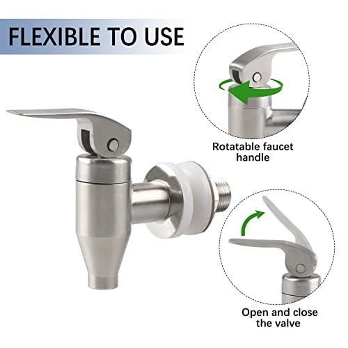 İçecek Dispenseri Spigot Paslanmaz Çelik Push Style Spigot Su Sebili Güneş Çayı, Su, Meyve Suyu veya Çeşitli İçecekler için Yedek Musluk