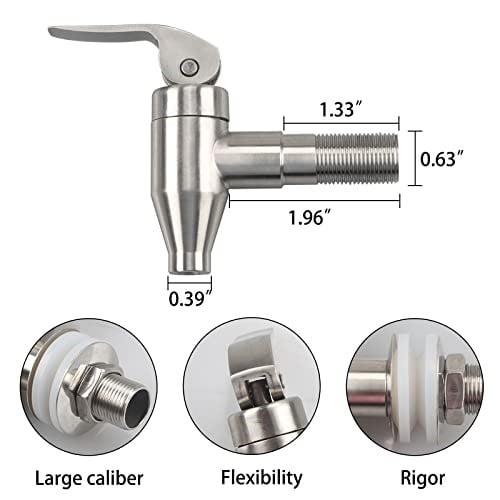 İçecek Dispenseri Spigot Paslanmaz Çelik Push Style Spigot Su Sebili Güneş Çayı, Su, Meyve Suyu veya Çeşitli İçecekler için Yedek Musluk