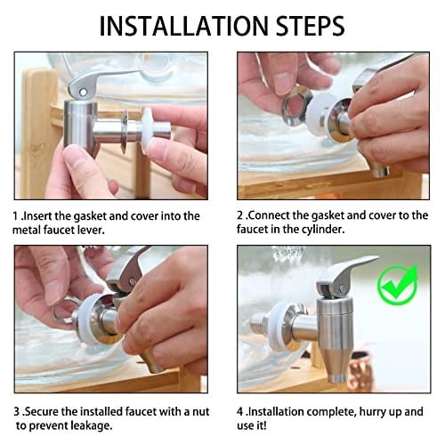 İçecek Dispenseri Spigot Paslanmaz Çelik Push Style Spigot Su Sebili Güneş Çayı, Su, Meyve Suyu veya Çeşitli İçecekler için Yedek Musluk