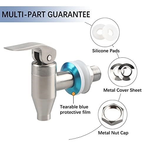 İçecek Dispenseri Spigot Paslanmaz Çelik Push Style Spigot Su Sebili Güneş Çayı, Su, Meyve Suyu veya Çeşitli İçecekler için Yedek Musluk