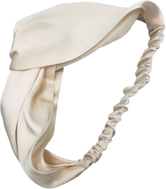 ICON SILK%100 Saf İpek Saç Bandı (Ekru)