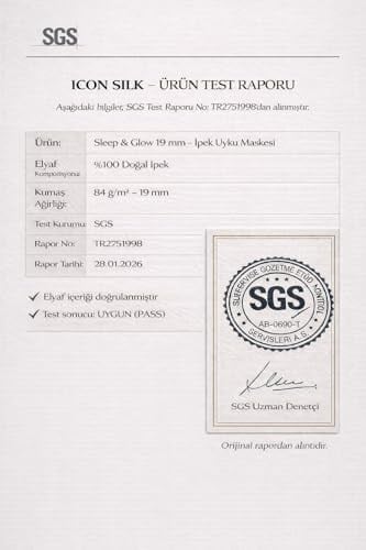 ICON SILK%100 Saf İpek Uyku Maskesi Göz Bandı (Aytaşı)
