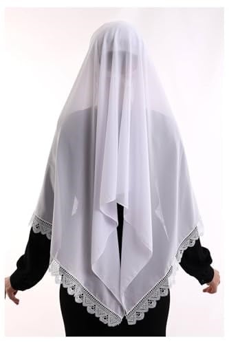 İğne Oyalı Dantelli Eşarp Demor Mevlüt Örtüsü Beyaz