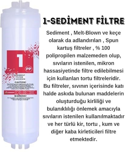 Ihlas Aura Cebilon Plus Uyumlu 12 Inç Inline 5li Membranlı Filtre Seti (Dirsek Hediyeli)
