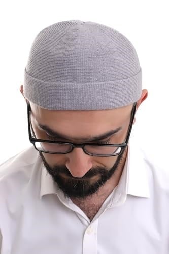 İhvan Online Açık Gri Katlamalı Sade Desen Kışlık Orlon Takke Şapka