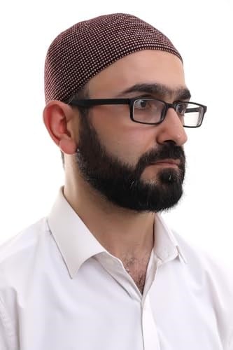 İhvan Online Bordo Kışlık Nokta Desenli Orlon Namaz Takkesi